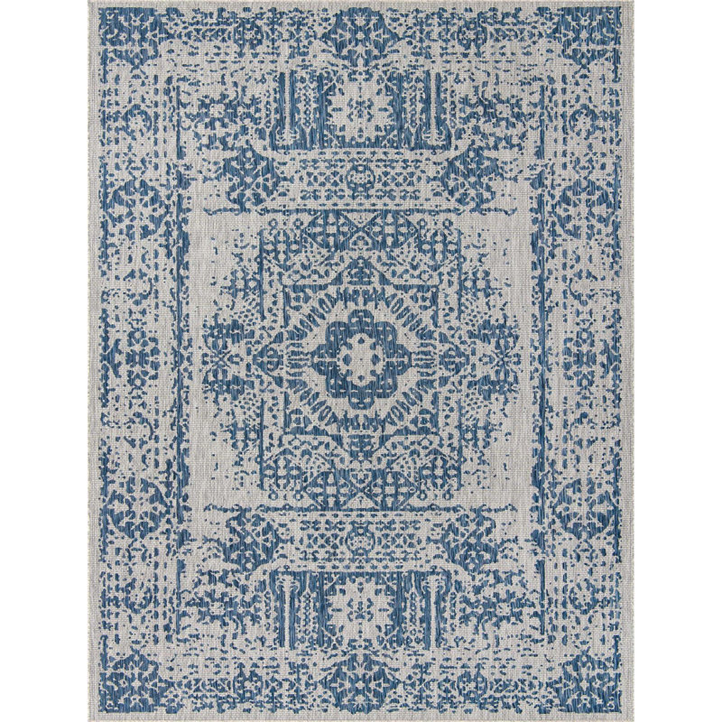 Tapis oriental bleu / gris Cowell, Rectangle 10 pi x 13 pi