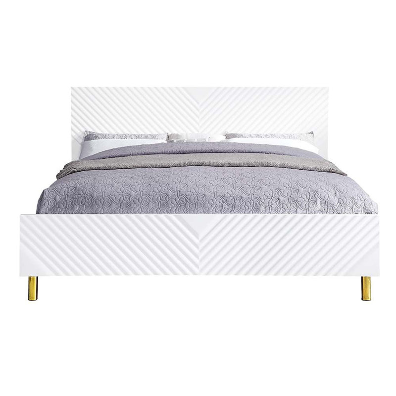 Lit plateforme Gaines, Blanc, Très grand