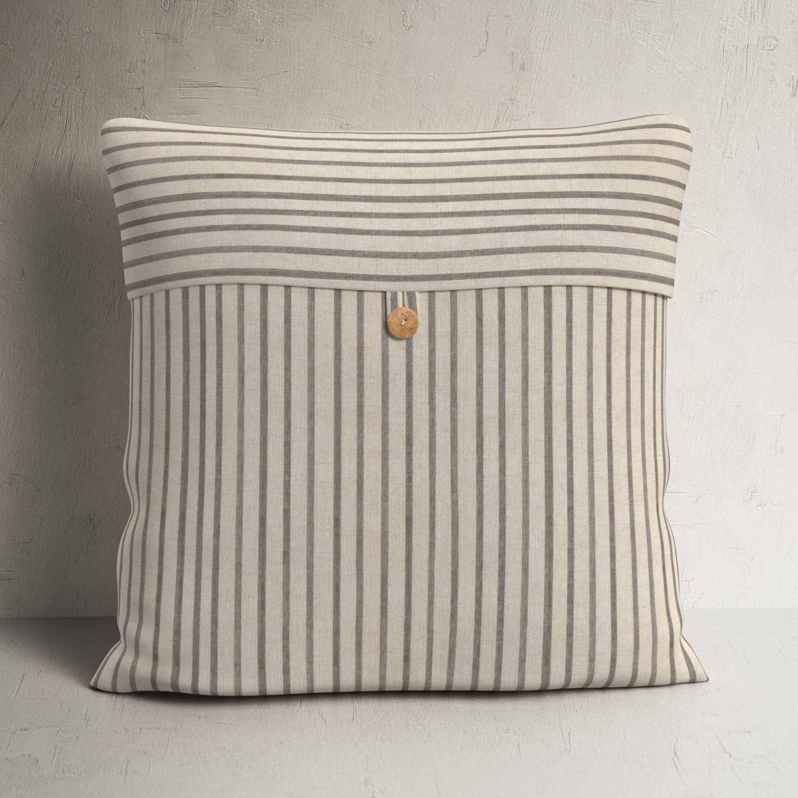 Andover Buttons Cotton Pillow Cover, 20" x 20", Down Fill