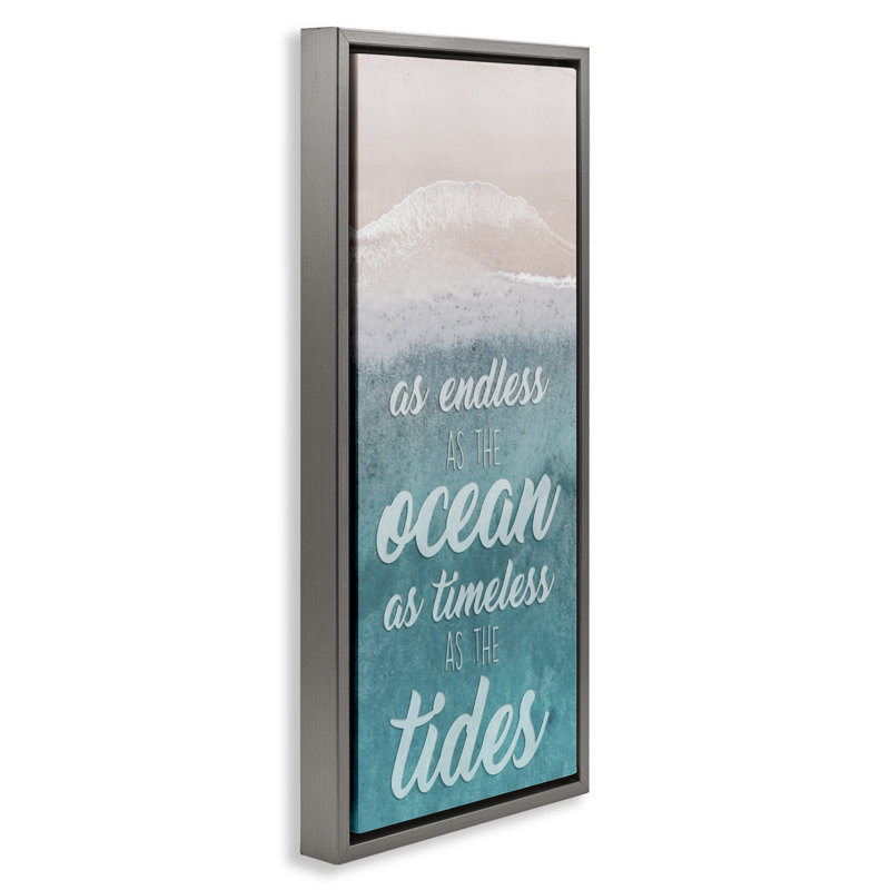 Timeless As Tides Beach Expression, Cadre flottant gris lustré, H 31 po x l 15 po