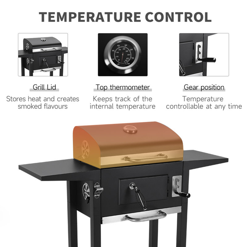 Dakota Fields Cesaltina 109cm W Portable Charcoal Grill