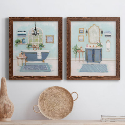 " Blue Bath I " 2 - Pieces Painting Print