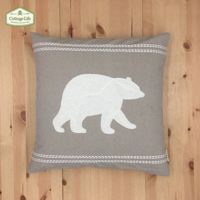 Embroidered Cotton Throw Pillow
