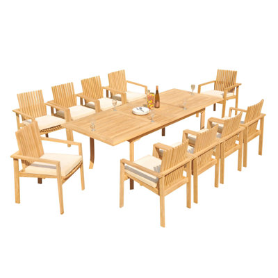 Rectangle Long Teak Dining Set