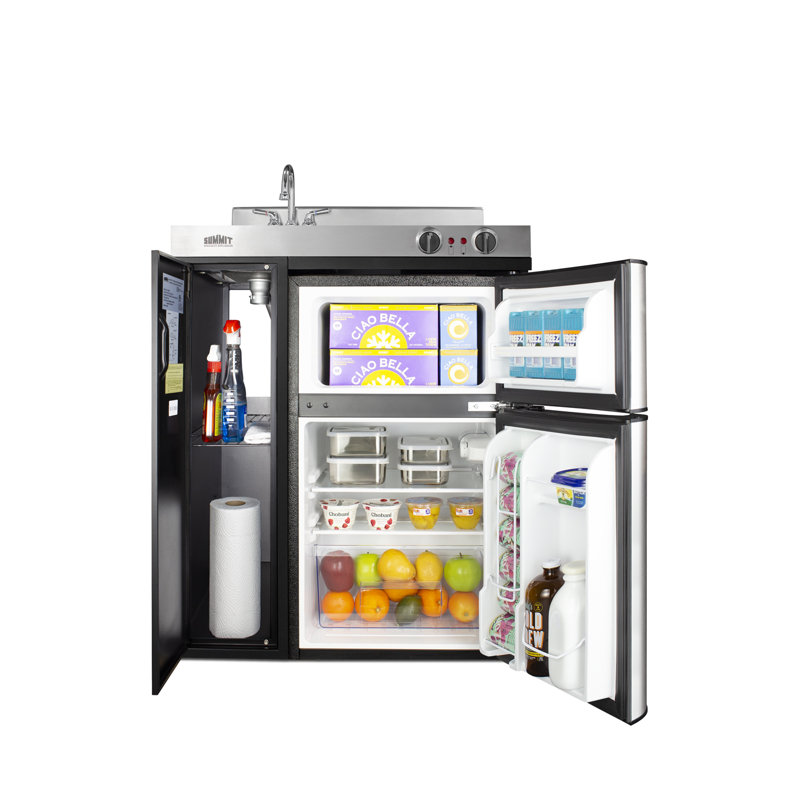 Summit Appliance All-In-One Combo Kitchens 3.2 Cubic Feet cu. ft. Mini Fridge with Freezer Kitchenette