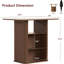 Table îlot de cuisine 43 po à hauteur de comptoir avec rangement à 3 niveaux-12948672