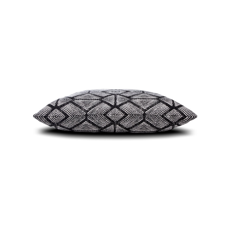 Bakuba Outdoor Square Sunbrella® Pillow Cover & Insert, Ebony, 20"H x 20"W