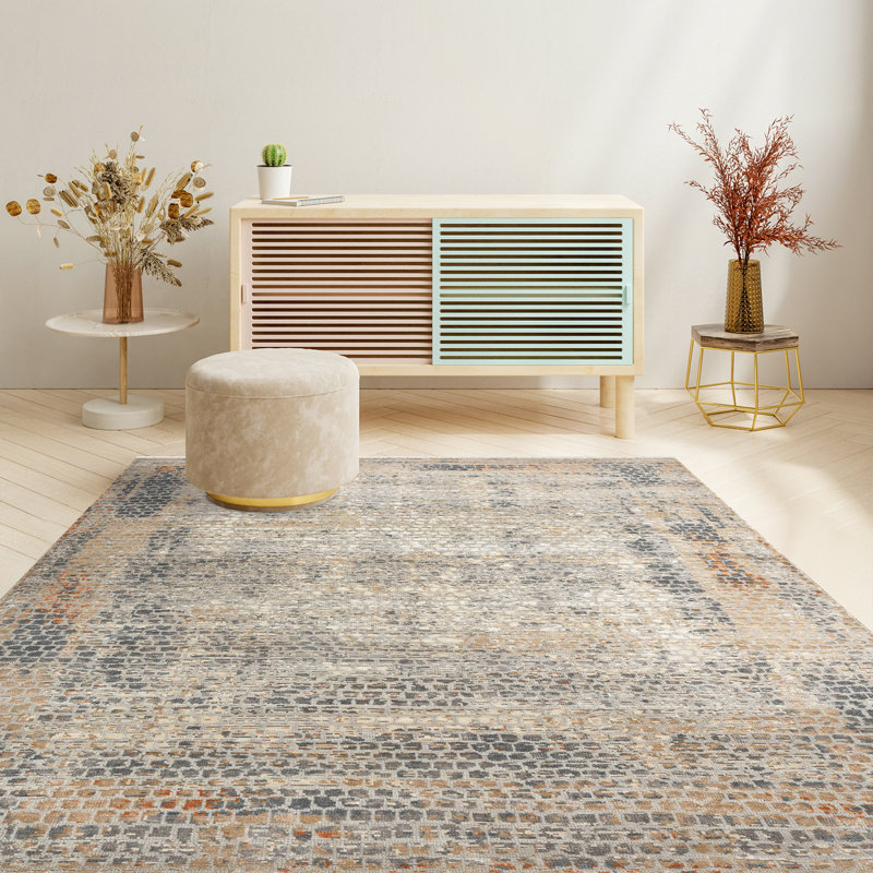 Tapis d'intérieur en laine noué à la main Hermitage Clara, Rectangle 8 pi x 10 pi