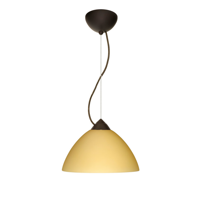 Tessa 1 - Light Single Pendant, Red Matte, Bronze, LED