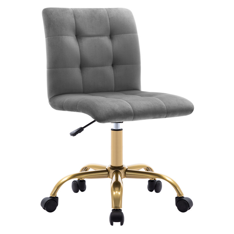 Udell Velvet Task Chair, Gray Velvet