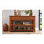 Console en bois de pin massif 48 po, table d'appoint moderne avec 3 tiroirs de rangement et 2 tablettes. Facile à assembler (brun)-122210858-122210860