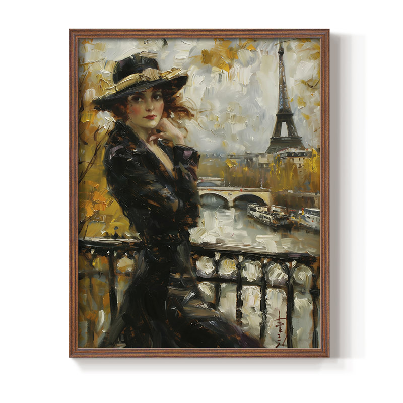 Reproduction encadrée WOMEN Series DCXI - bois massif, H 11 po x l 9 po, Noyer