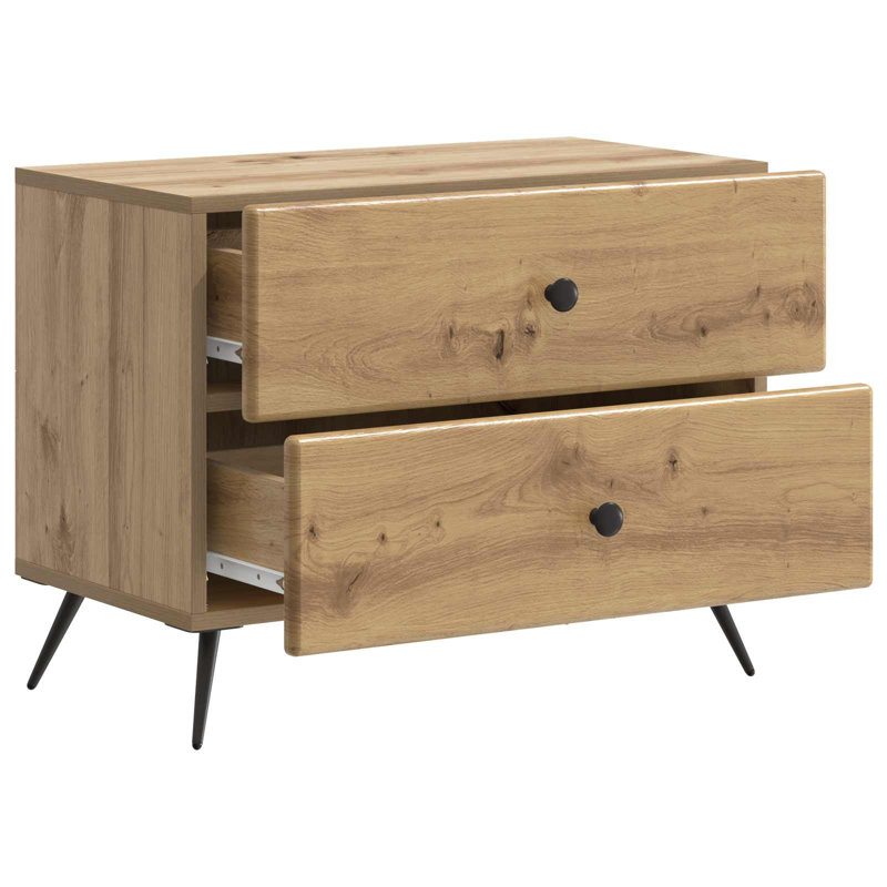 62cm W Manufactured Wood Bedside Table, Artisan Oak