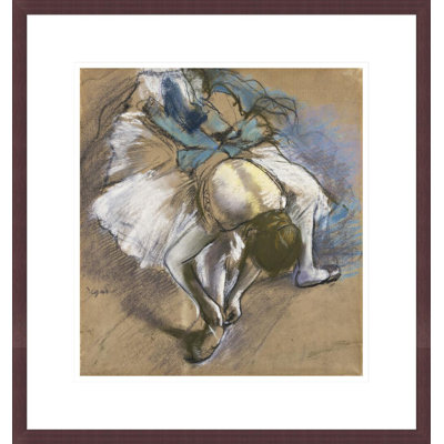Danseuse qui met ses chaussures par Edgar Degas, impression giclée encadrée