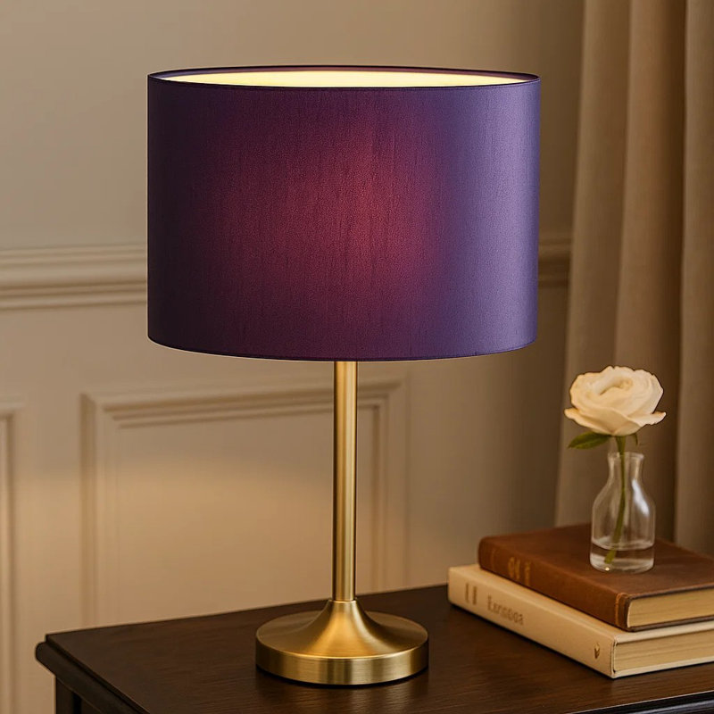 Polyester Drum Lamp Shade ( Screw On ), Grape, 30cm H x 60cm W x 60cm D