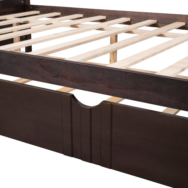Daybed Wood Bed With  Trundle, Full/Double, Espresso