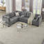 Canapé-lit modulaire en chenille gris