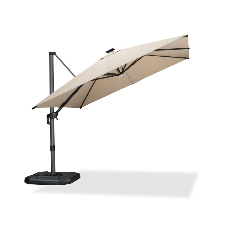 304cm Lighted Cantilever Parasol, Beige
