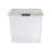 Wham Clip 5x 13.2L Square Plastic Storage Boxes with Secure Clip Lock Lids. L:39.5 x W:39.5 x H:12cm Clear/Green Milieu/Stone-107097832