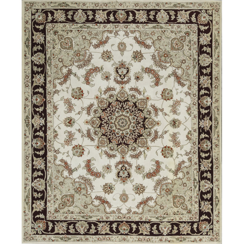 Hand-Knotted High-Quality Beige Area Rug