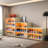 Off White LED Light Shoe Box Three Layers With Glass Doors-18965412