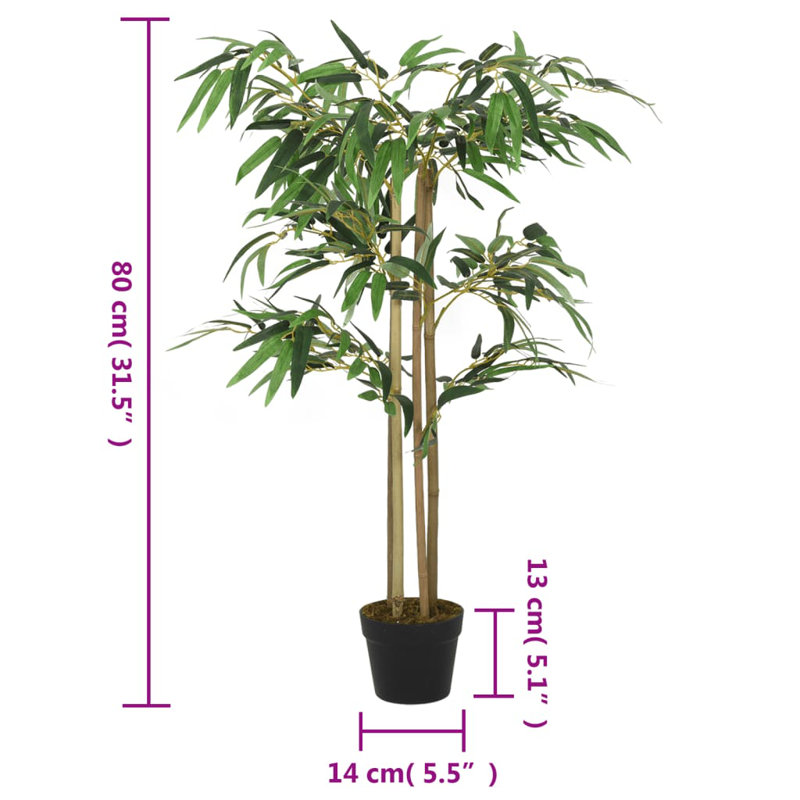 Faux Bamboo Tree in Pot, 80cm H x 14cm W