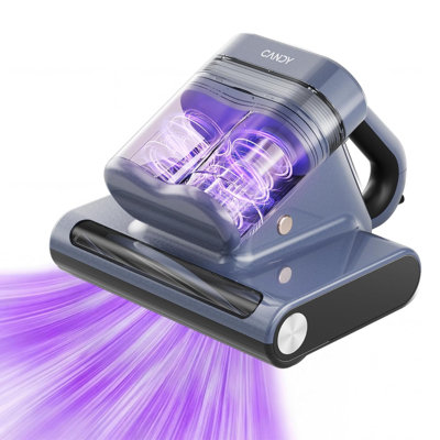 Aspirateur de matelas Candy, aspirateur de lit 16 kPa avec lumière UV-C, chaleur de 140 °F, filtre HEPA à 4 niveaux et ultrasons, aspirateur portatif polyvalent pour lit, canapé, divan, berceau (filaire, 650 W)