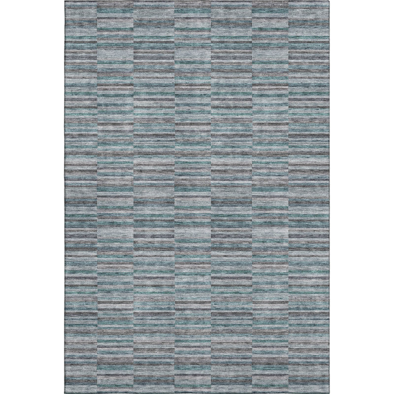 Premium Machine Washable Prisco Teal Rug, Rectangle 2'6" x 3'10"