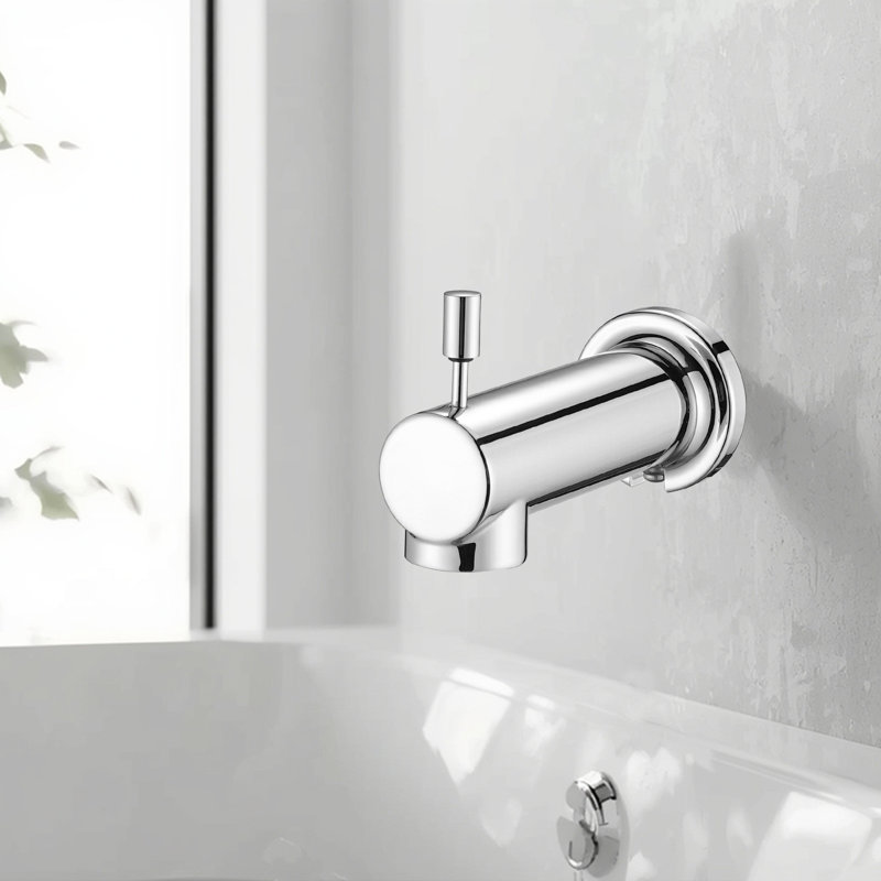 Wall Mounted Slip On Tub Spout With Diverter, Chrome