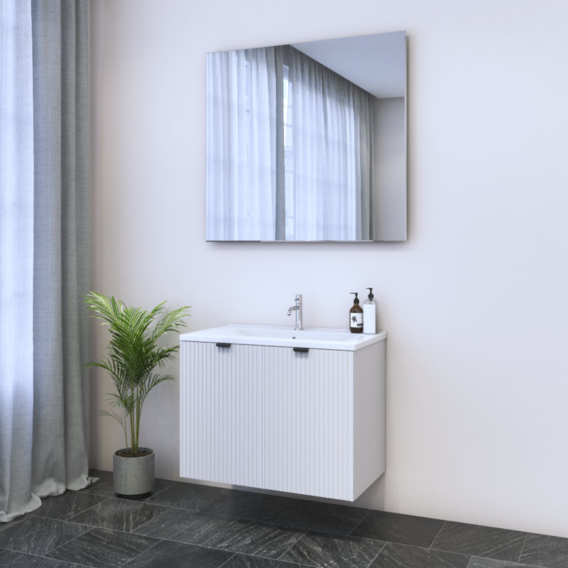 Lissia 31.5'' Single Bathroom Vanity with Manufactured Wood Top