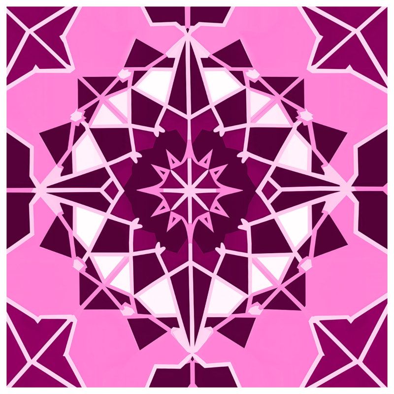 Pink Kaleidoscope Pattern Comforter, Queen
