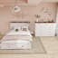 Grand lit escamotable avec tiroirs, blanc