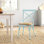 Metal White Dining Chair with Brown Rattan Seat