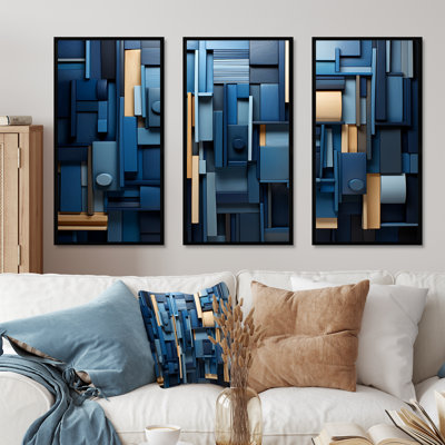 Blue Behemoths Modern Skycrapers II - Skyscrapers Wall Decor Set
