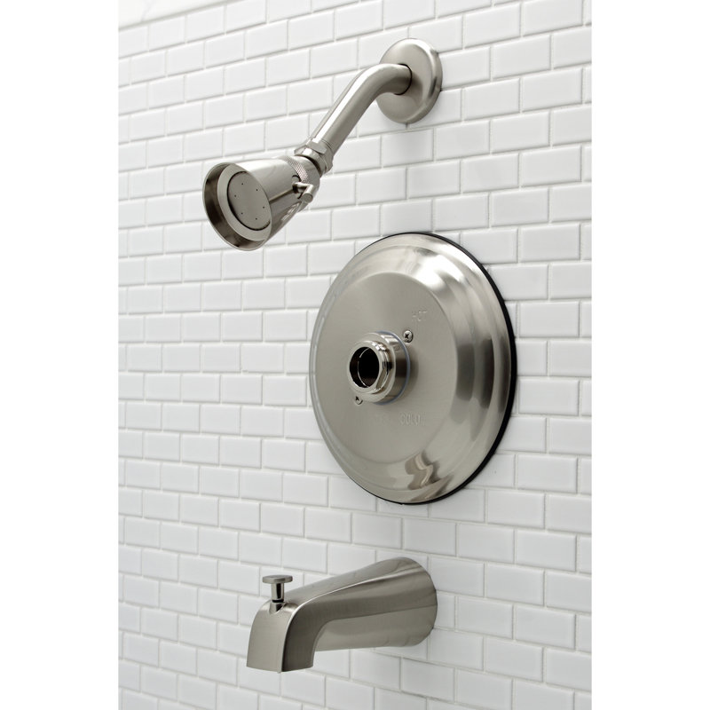 Kingston Brass Pressure Balanced Tub and Shower Faucet, Trim Only without Handle, Brushed Nickel