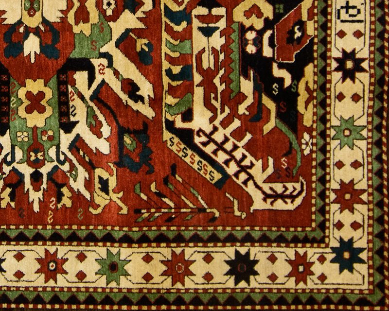 Chelaberd Wool Southwestern Area Rug in Beige/Red