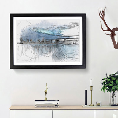 New Jersey Skyline in Abstract - Picture Frame Graphic Art Print