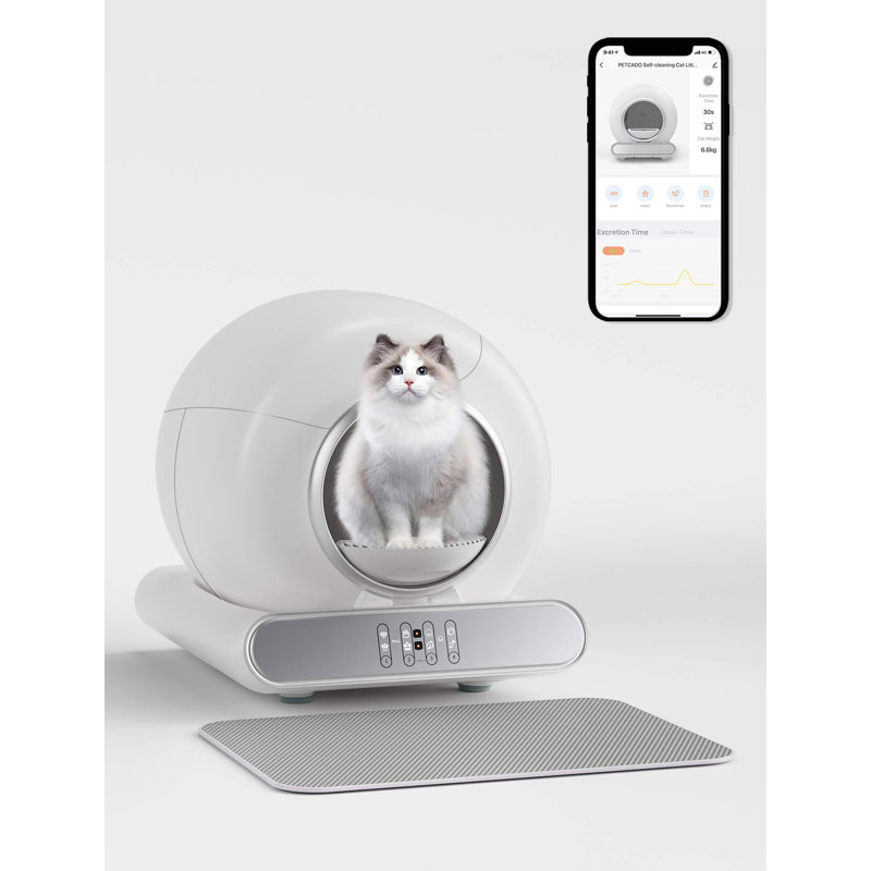 The Latest Generation Automatic Cat Litter Box For 1-3 Cats, Smart Self-cleaning Litter Box For Kittens, App-controlled Kitty Litter Box, Advanced Odour Control & Waste Disposal System, Easy To Use For Multiple Cats & Hassle-free Maintenance