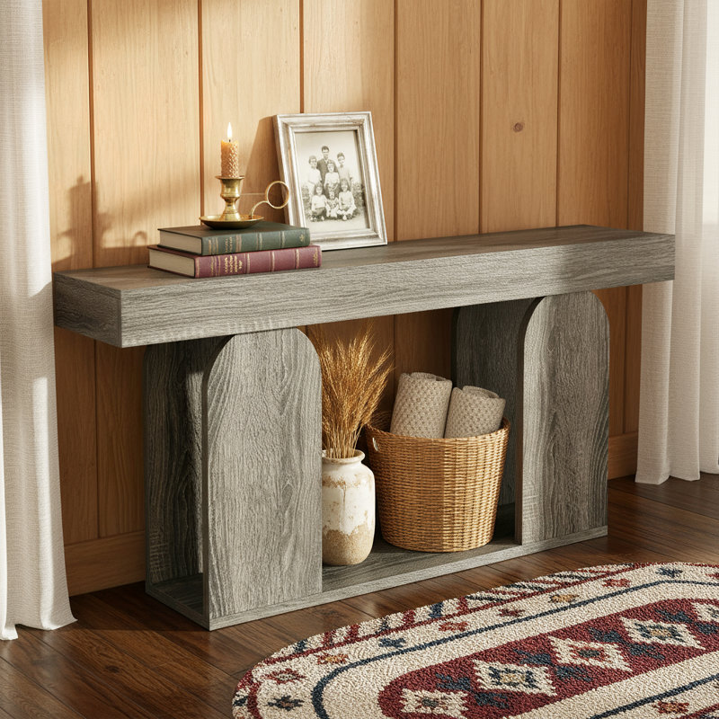 Console de style rustique 70,9 po Gouldner, Gris