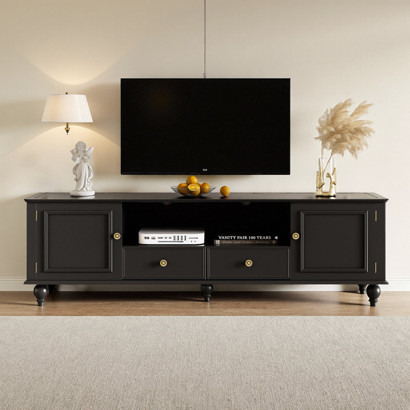 Meuble télé 70,9 po Modern Farmhouse, Noir