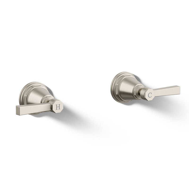 Pinstripe Pure Deck-Mount High-Flow Bath Valve Trim, Vibrant Brushed Nickel