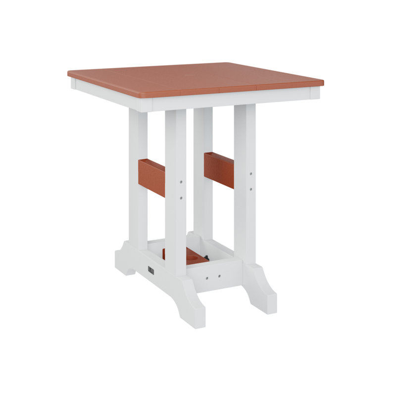 Table de salle à manger carrée 28 po Berlin Gardens Garden Classic, H 30,87 po x l 28 po x P 28 po, Orange mangue