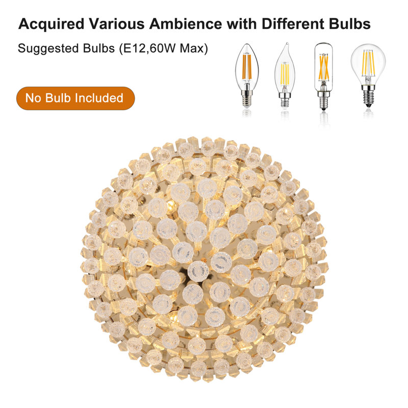 Jadielys Crystal Flush Mount, Gold