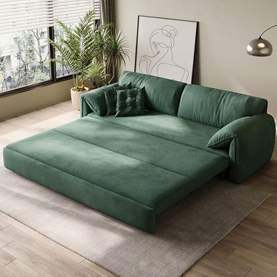 Green Polyester Solid Wood Carbon Steel Standard Sofa bed