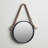 Parowan Dark Brown Iron Framed Round Accent Mirror with Hanging Rope-1040053690
