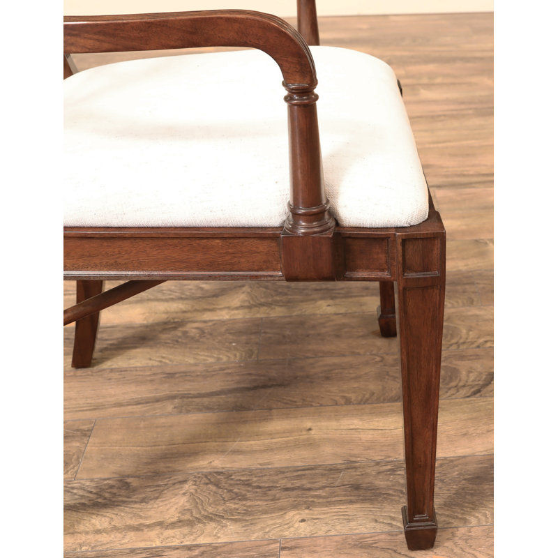 20.5'' H Upholstered Mahogany Armchair, Mahogany