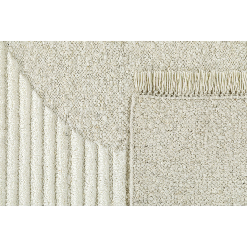 Alar Rectangle Geometric Flatweave Wool/Cotton Area Rug in Ivory, Rectangle 2' x 3'