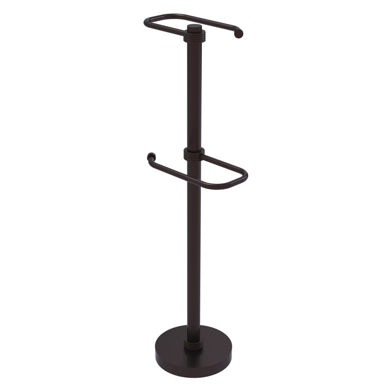 Porte-papier hygiénique sur pied 2 rouleaux, Bronze antique