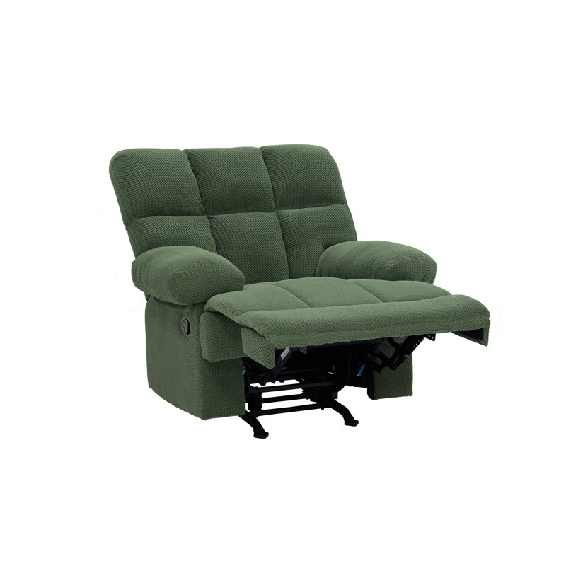 Fauteuil inclinable et berçant moderne Modern, Tissu vert foncé
