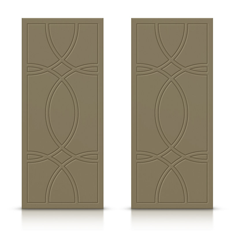 Portes de placard coulissantes à panneaux, Vert olive, 72 po x 80 po